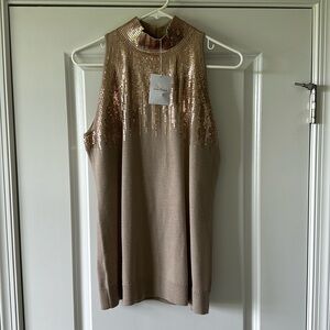 Worth New York, never worn, beautiful sequin sleeveless sweater